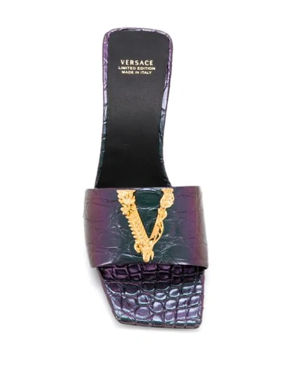 Shop Versace Virtus Mules In Purple