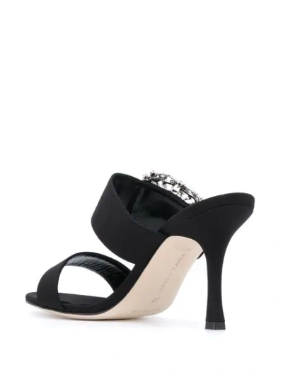 Shop Manolo Blahnik Gable Slip-on Sandals In Black