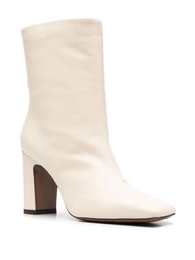 L'autre Chose Square Toe Ankle Boots In Neutrals