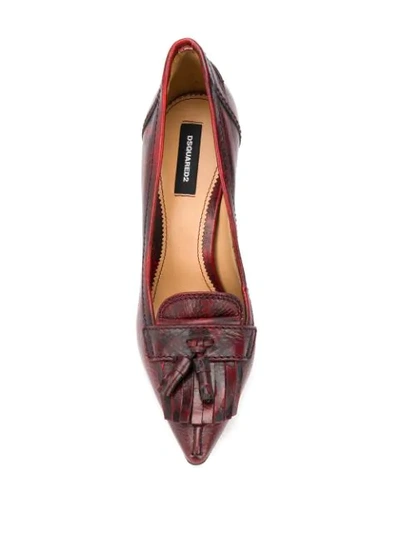 Shop Dsquared2 Fringed Pumps In Red