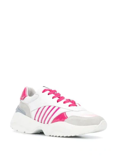 Dsquared2 Chunky Sole Striped Sneakers In White