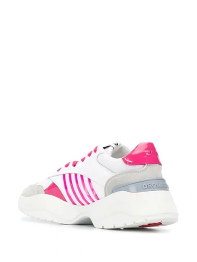 Dsquared2 Chunky Sole Striped Sneakers In White
