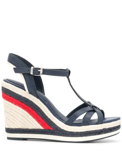 tommy hilfiger white wedge sandals