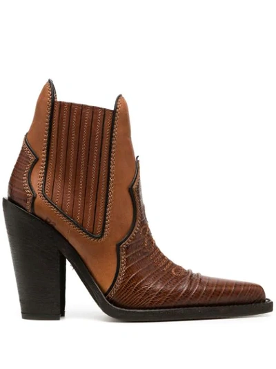 Shop Dsquared2 120mm Western-style Boots In Brown