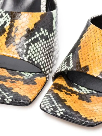 MULTICOLOURED KATTI 55 SNAKE PRINT LEATHER MULES