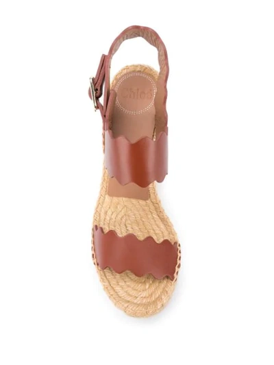 Shop Chloé Lauren Espadrille Wedge Sandals In Red