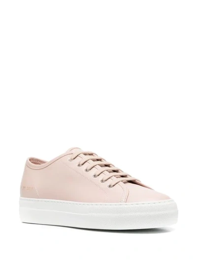 Shop Common Projects Lace-up Platform Sneakers In Pink
