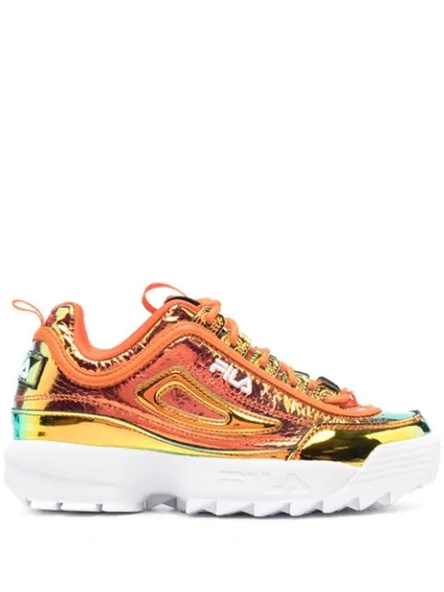 Fila Disruptor Metallic Trainers In Orange | ModeSens