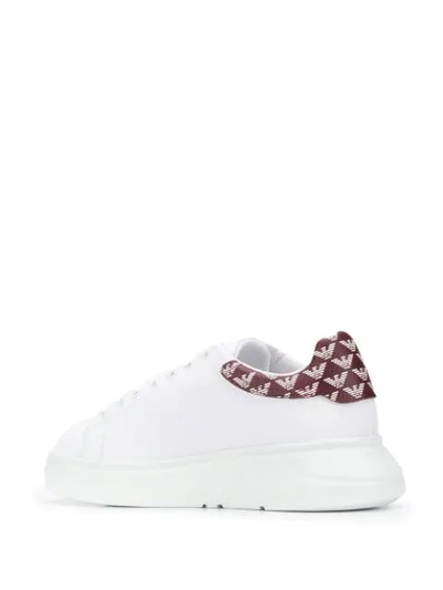 Shop Emporio Armani Logo Heel Counter Sneakers In White