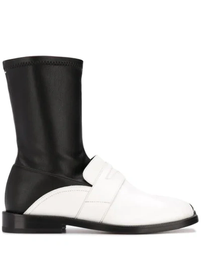 Shop Maison Margiela Tabi Loafer Boots In Black