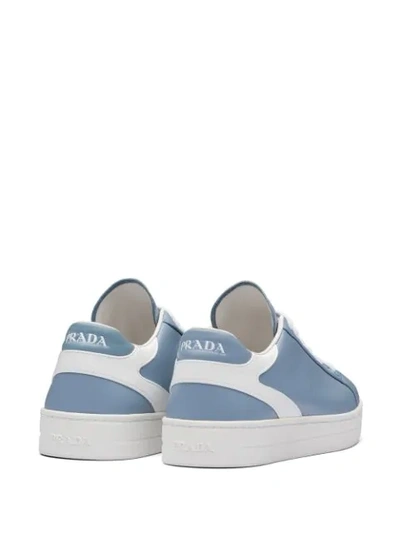 Shop Prada Two Tone Low-top Sneakers In Blue