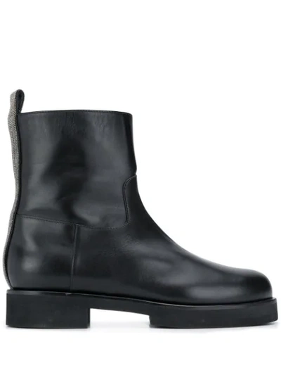 Shop Fabiana Filippi Round Toe Ankle Boots In Black