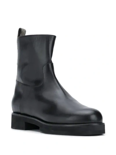 Shop Fabiana Filippi Round Toe Ankle Boots In Black