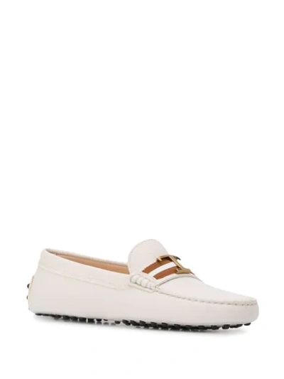 Shop Tod's Gommino Driving Shoes In White