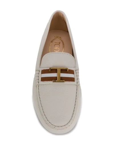 Shop Tod's Gommino Driving Shoes In White