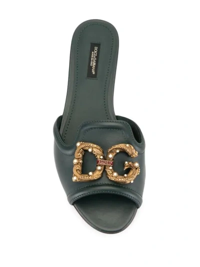 Shop Dolce & Gabbana Dg Amore Sandals In Neutrals