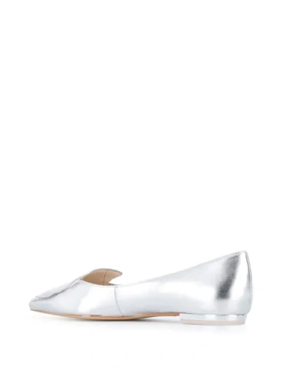 Shop Sophia Webster Faw Metallic Ballerina Shoes In Silver
