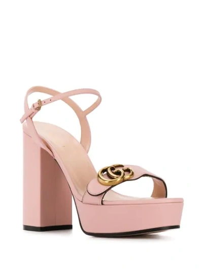 Shop Gucci Double G 120mm Platform Sandals In Pink