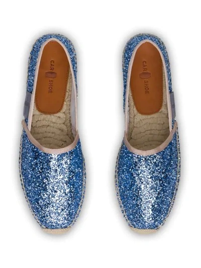 Shop Car Shoe Glitter-effect Espadrilles In Blue