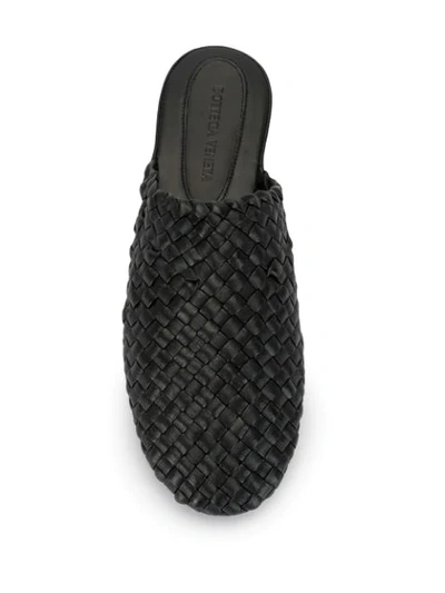 Shop Bottega Veneta Intrecciato Weave Slippers In Black