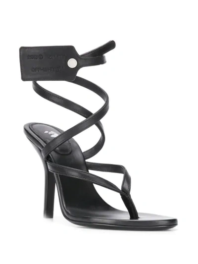 Shop Off-white Zip-tie Tag Strappy Sandals In Black