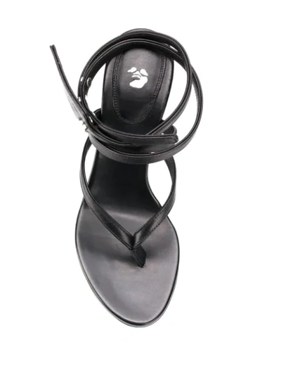 Shop Off-white Zip-tie Tag Strappy Sandals In Black