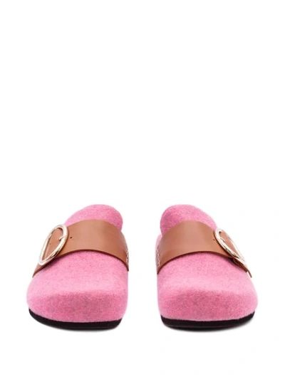Shop Jw Anderson Felt Loafer Mules In Pink