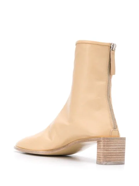 Acne Studios Women's Bertine Square-toe Leather Ankle Boots In Neutrals ...