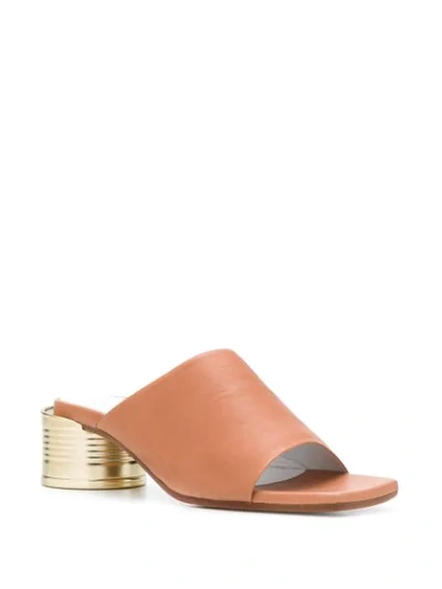 Shop Mm6 Maison Margiela Tin Can Mules In Brown