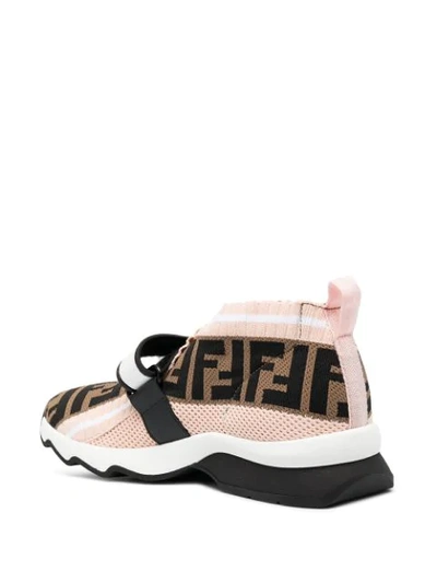 Shop Fendi Monogram-embellished Low-top Sneakers In Pink