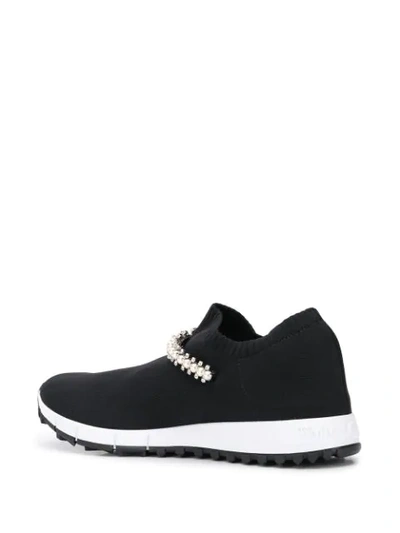 Shop Jimmy Choo Bejewelled Slip-on Sneakers In Black