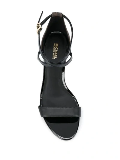 Shop Michael Michael Kors Logo Strappy Sandals In Black