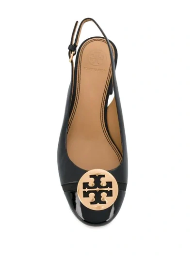 Shop Tory Burch Minnie Logo Plaque Pumps In Black