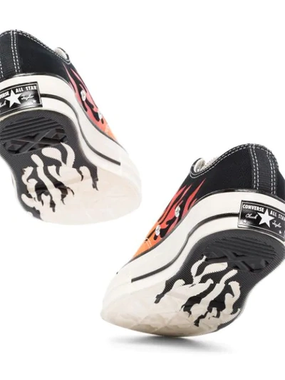 Shop Converse Chuck 70mm Flame-print Low-top Canvas Sneakers In Black
