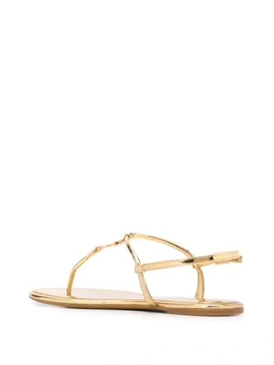 Shop Tory Burch Flat Strap Sandals In Gold