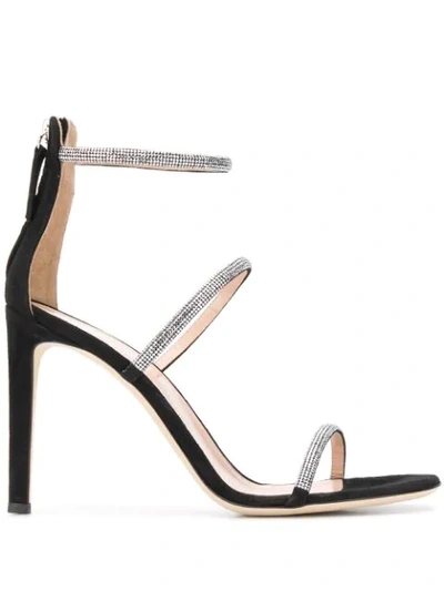 Shop Giuseppe Zanotti Crystal Embellished Sandals In Black