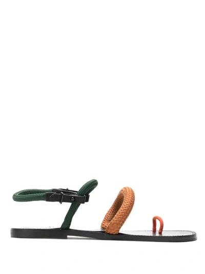 Shop Osklen Corda Janeiro Flat Sandals In Multicolour