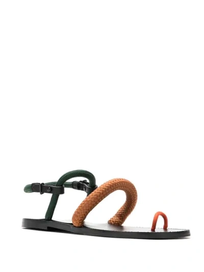 Shop Osklen Corda Janeiro Flat Sandals In Multicolour