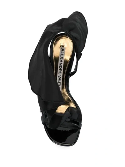 Shop Alexandre Vauthier Ruffle Strap Sandals In Black