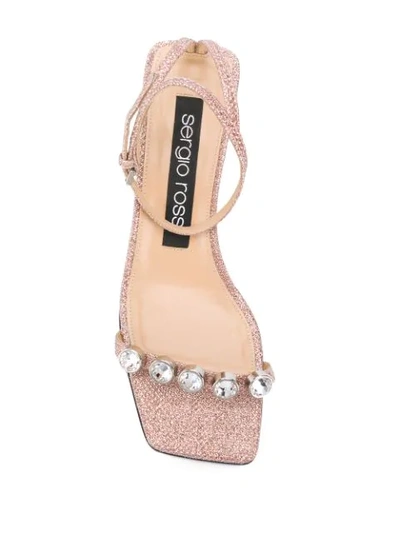 Shop Sergio Rossi Glitter-detail Sandals In Pink