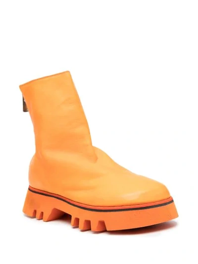 Shop Guidi Chunky-sole Ankle Boot In Orange