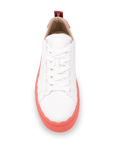 Shop Chloé Lauren Low-top Leather Sneaker In White