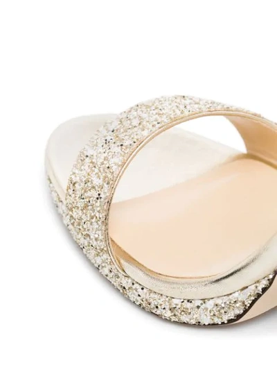 Shop Jimmy Choo Misty 120mm Glitter Sandals In Gold
