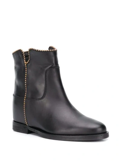 Shop Via Roma 15 Zip Ankle Boot In Black