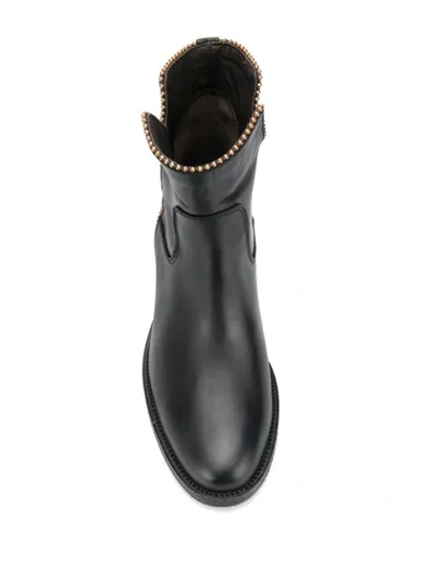 Shop Via Roma 15 Zip Ankle Boot In Black