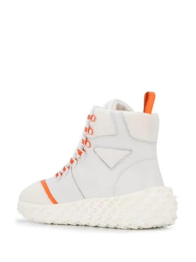 Shop Giuseppe Zanotti Lace-up Sneaker Boots In White