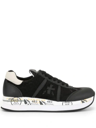 Shop Premiata Chunky Sole Sneakers In Black