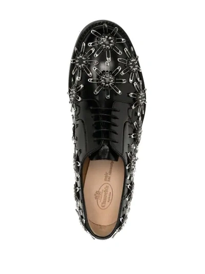 Shop Comme Des Garçons Safety Pin-embellished Oxford Shoes In Black
