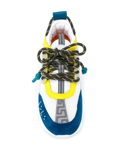 Shop Versace Chain Reaction Sneakers In White