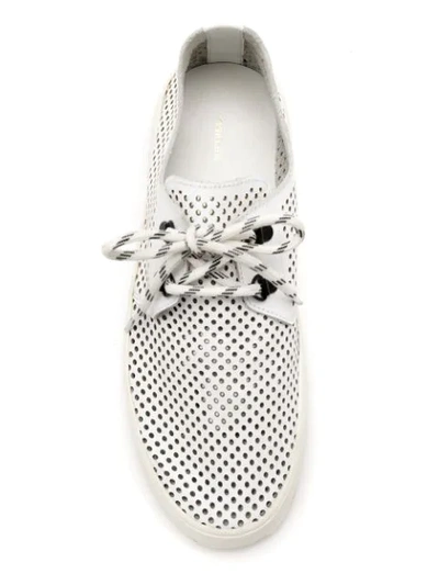 Shop Osklen Perforated Soho Sneakers In White